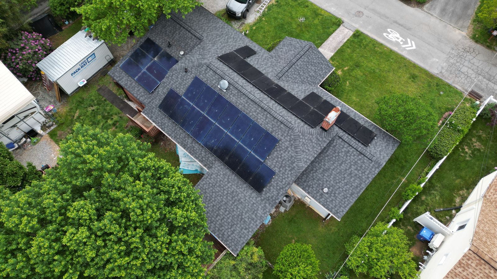 RuFR USA roof replacement with solar detach and reset in Hendersonville NC